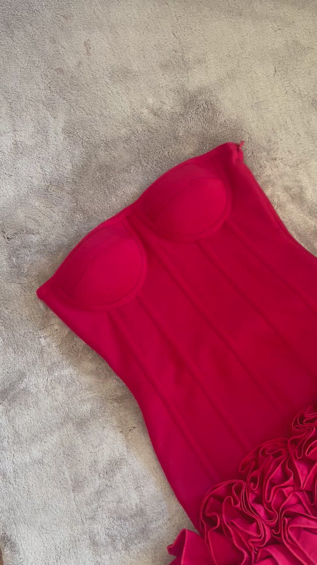 VALERIA Red Mini Bodycon Dress